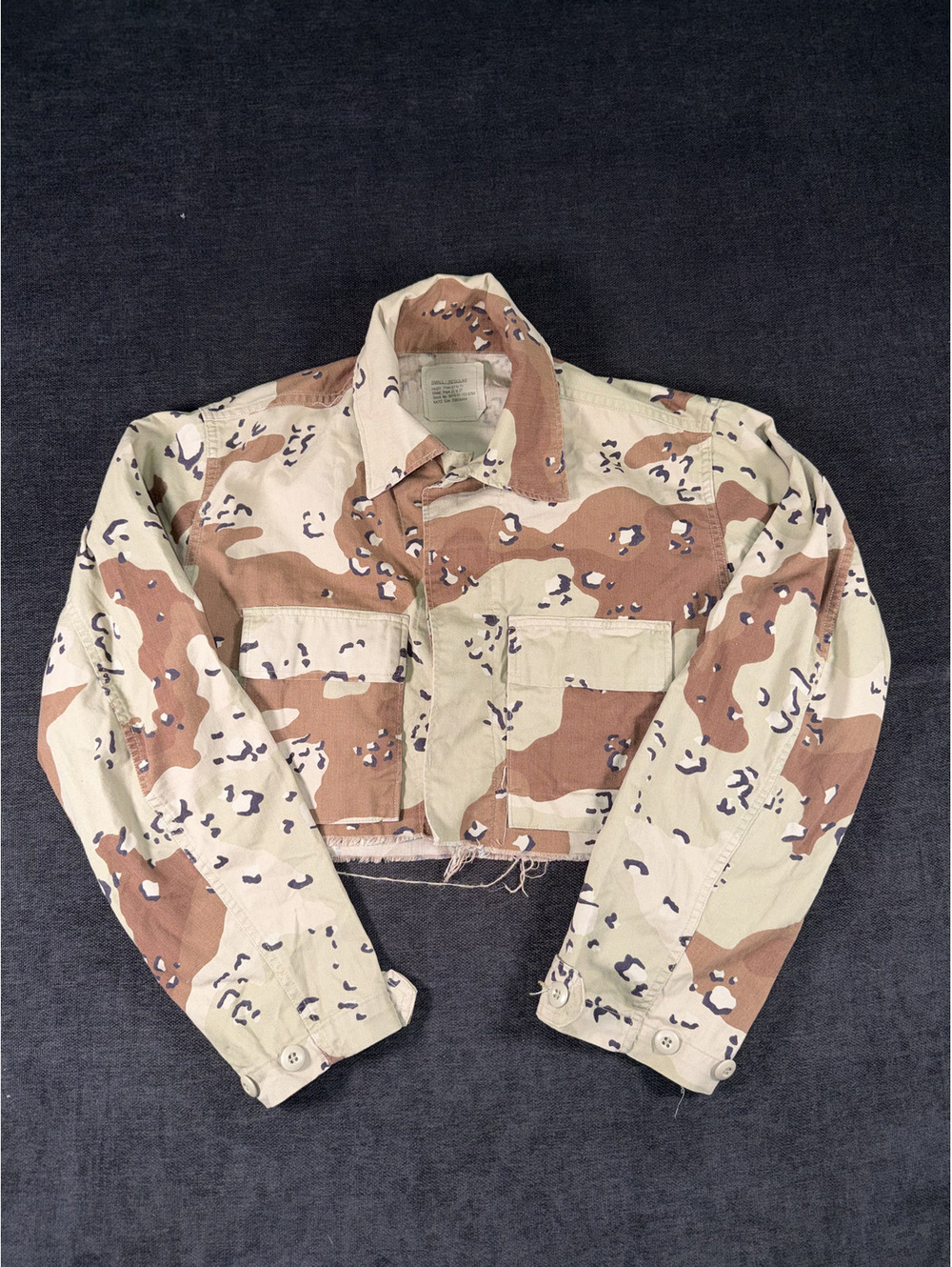 Vintage Military Desert Camouflage Cropped Jacket Small Regular